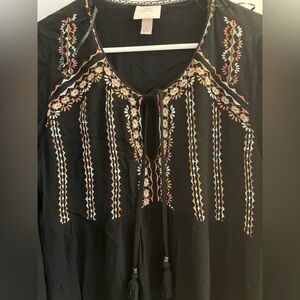 Knox rose Black dress with Multicolor Embroidery